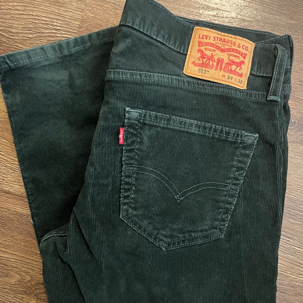 Levi's Men's Dark Green Slim Straight Jeans